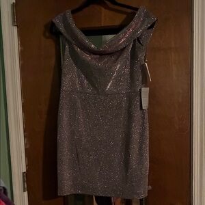 Jump Glittering Silver Mini Dress